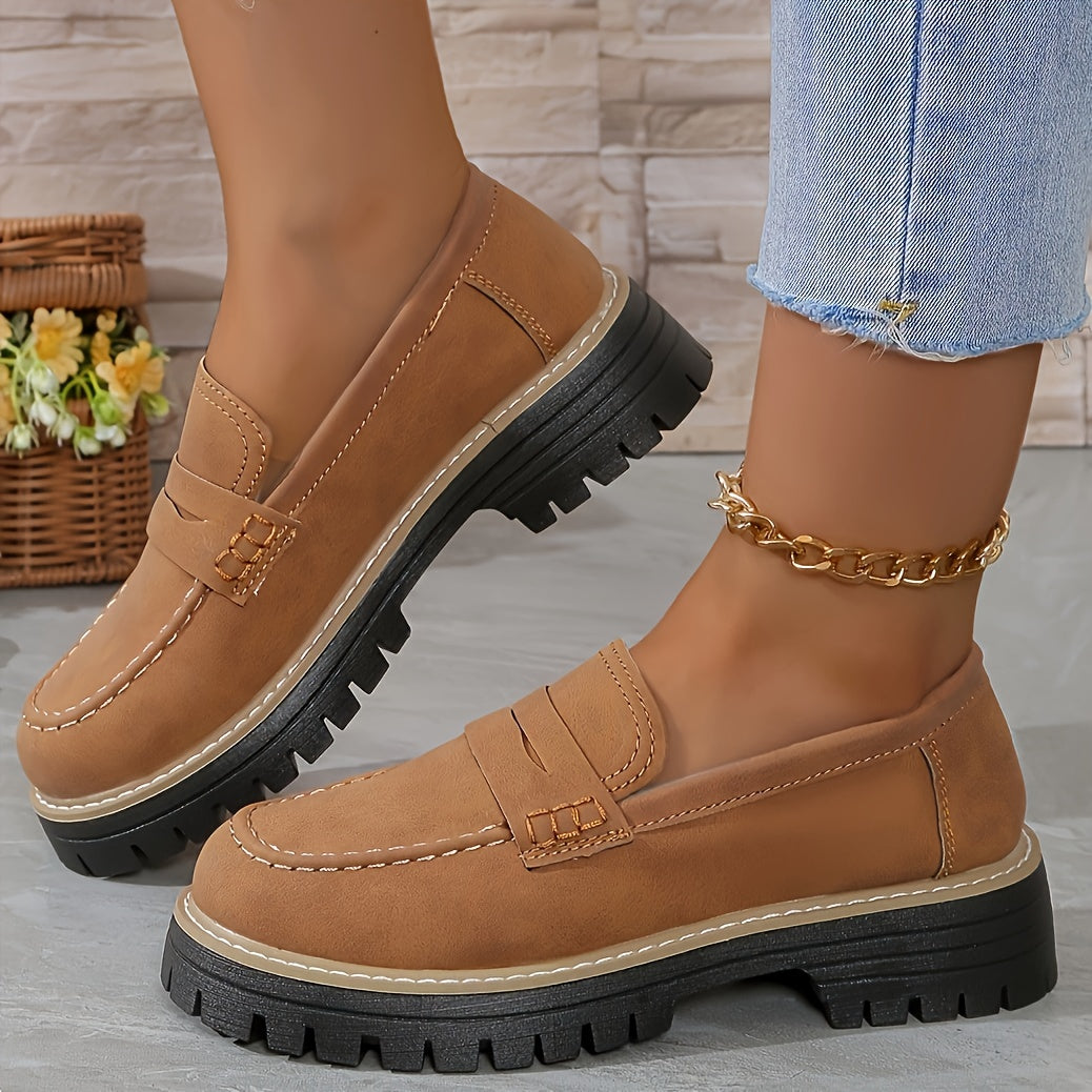 Plateau-Loafer im Preppy-Stil für Frauen - Bequeme Freizeitschuhe