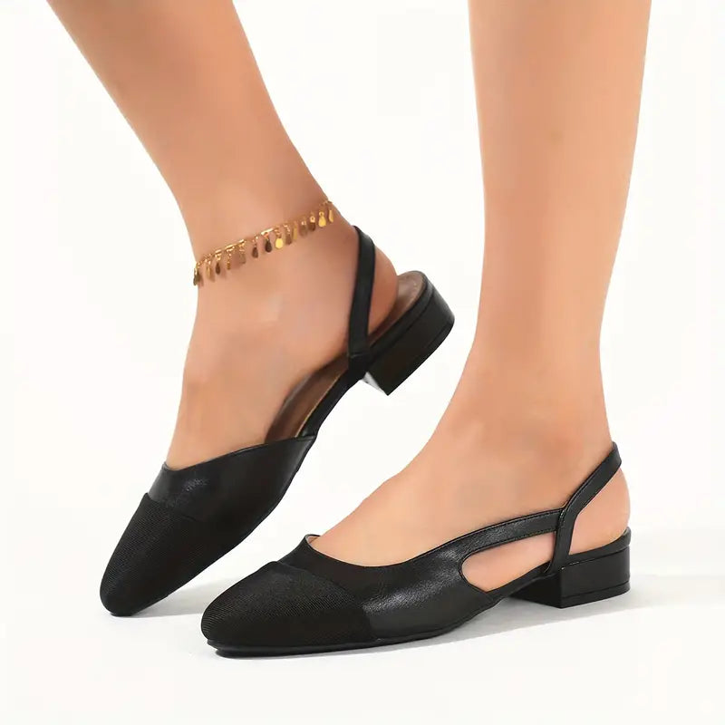 Elegante, bequeme Abendschuhe mit Knöchelriemen und niedrigem Absatz