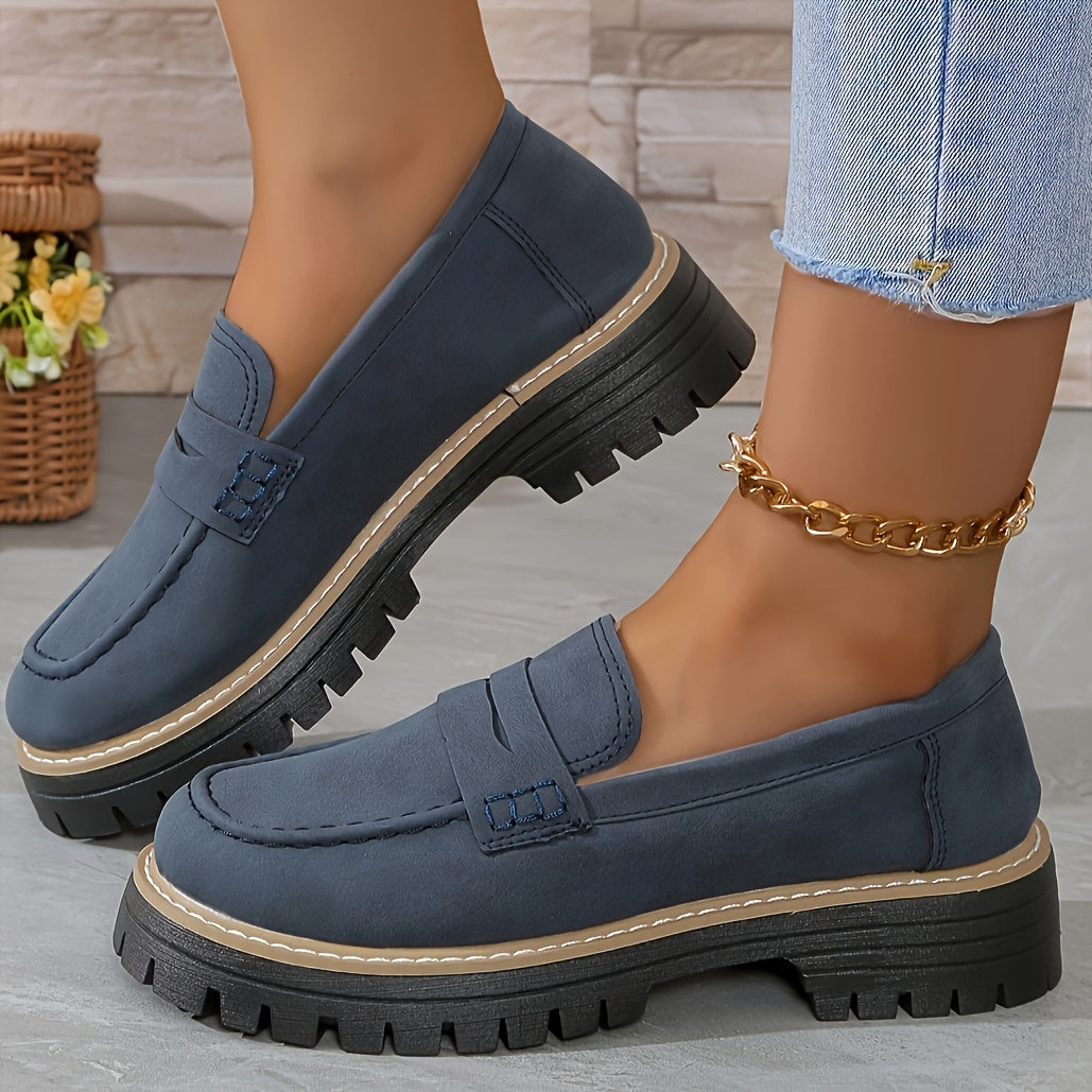 Plateau-Loafer im Preppy-Stil für Frauen - Bequeme Freizeitschuhe