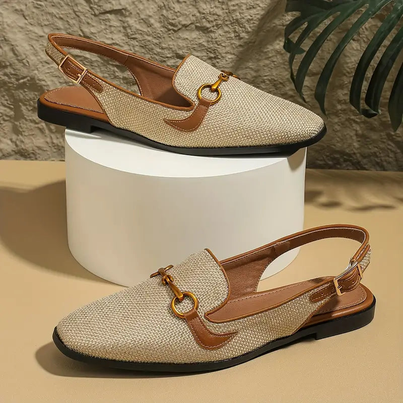 Elegante flache Sandalen mit quadratischer Zehenpartie