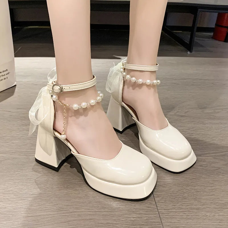Modische Knöchel Schnalle Plattform Schuhe