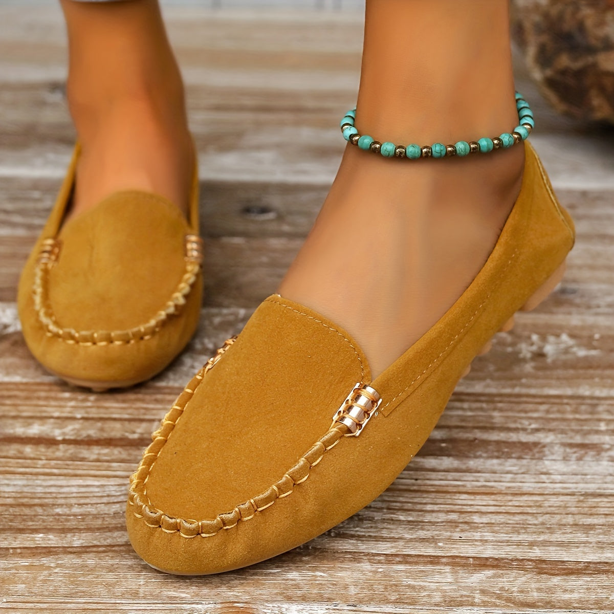 Loafer mit Metallelement – Bequeme Slip-On Schuhe, Leicht & Modisch