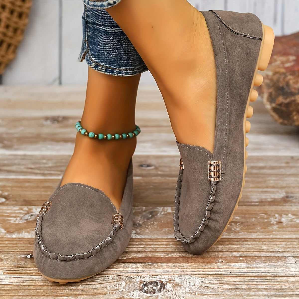 Loafer mit Metallelement – Bequeme Slip-On Schuhe, Leicht & Modisch