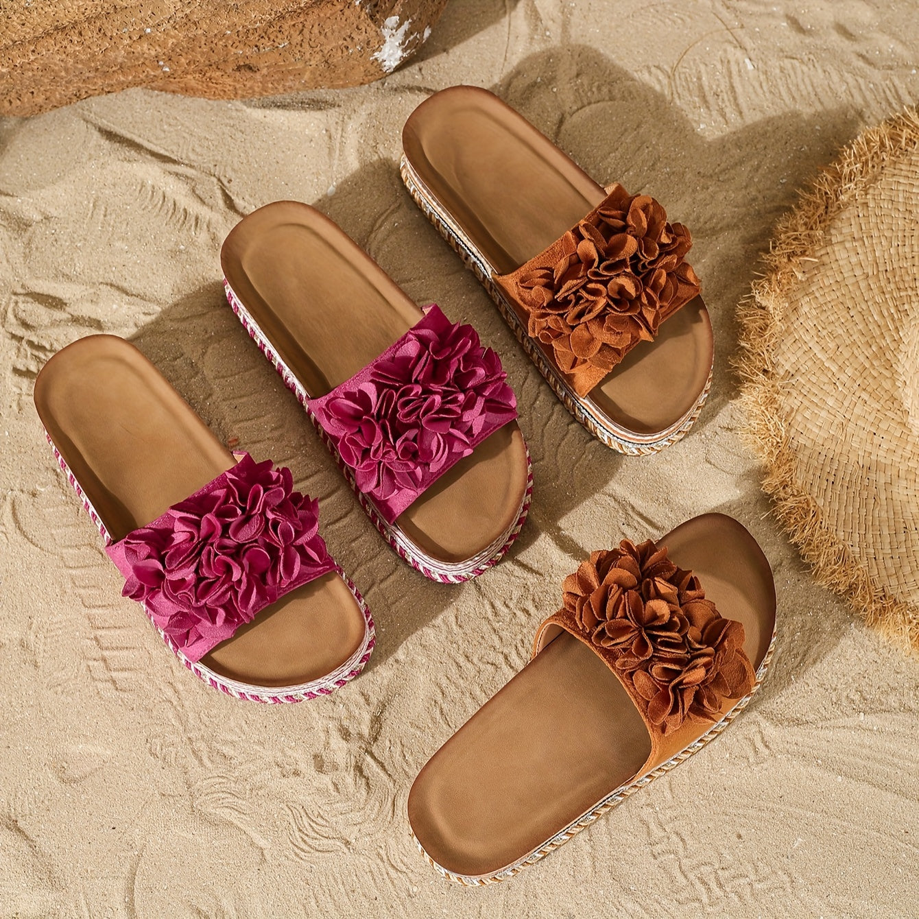 Modische flache Schuhe aus Stoff und Gummi, Slip-On, Gold