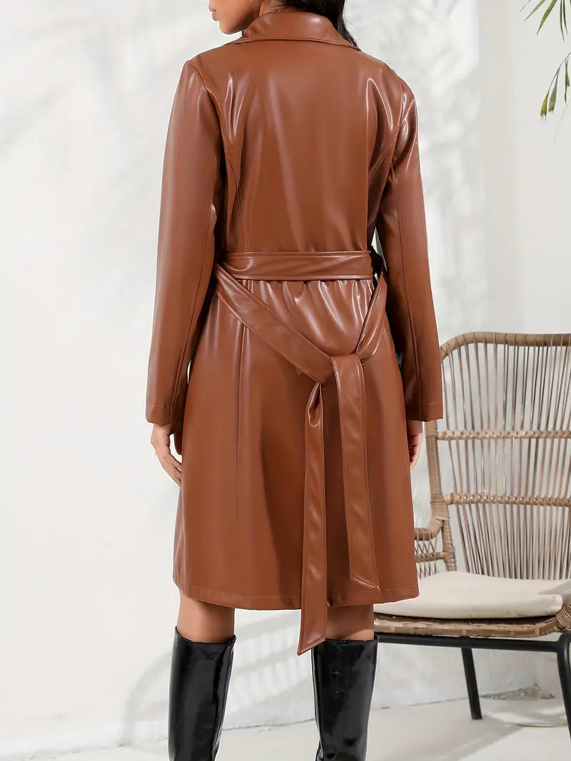 Neve - Solide mittellange PU-Lederjacke