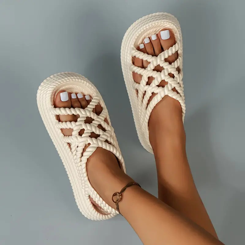 Farbe Plattform Casual Open Toe Sommerschuhe
