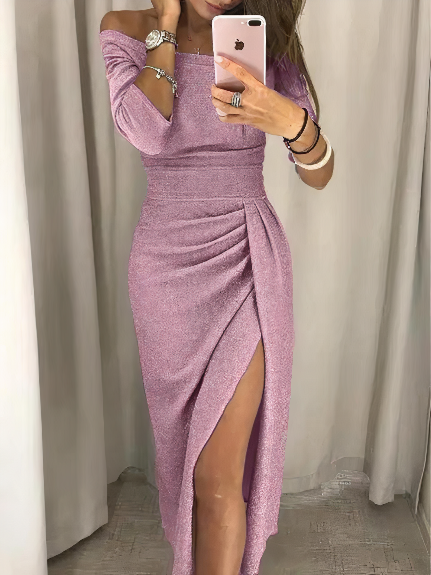 Brita-Kleid | Schulterfreies, stilvolles Kleid