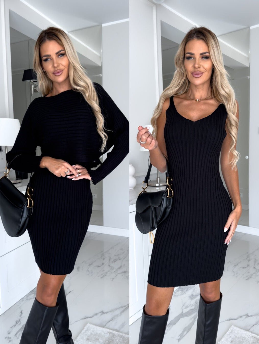 Eleanor - Elegantes Set, Kleid + Langarmshirt