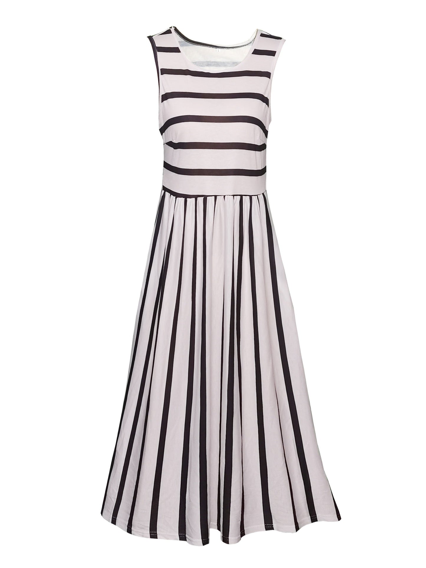 Gestreiftes Tankkleid – Ärmelloses Sommerkleid mit Taschen, Lässig & Bequem