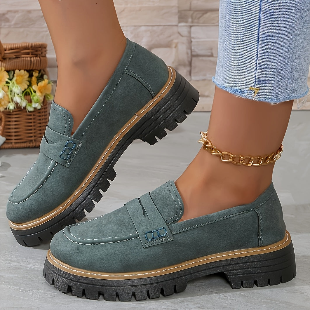 Plateau-Loafer im Preppy-Stil für Frauen - Bequeme Freizeitschuhe