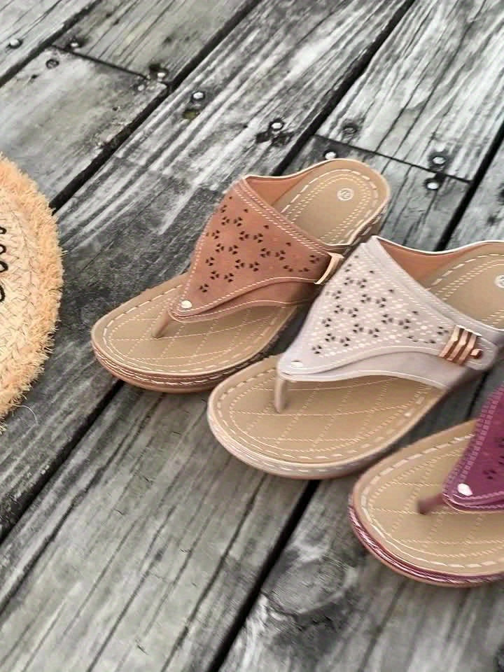 Keil-Flip-Flops Bequeme Sandalen mit Fußgewölbeunterstützung