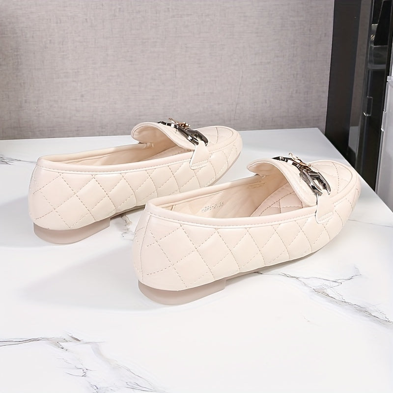 Penny Loafers Schwarz, Gestepptes Design Mit Pailletten, Leichte Flats