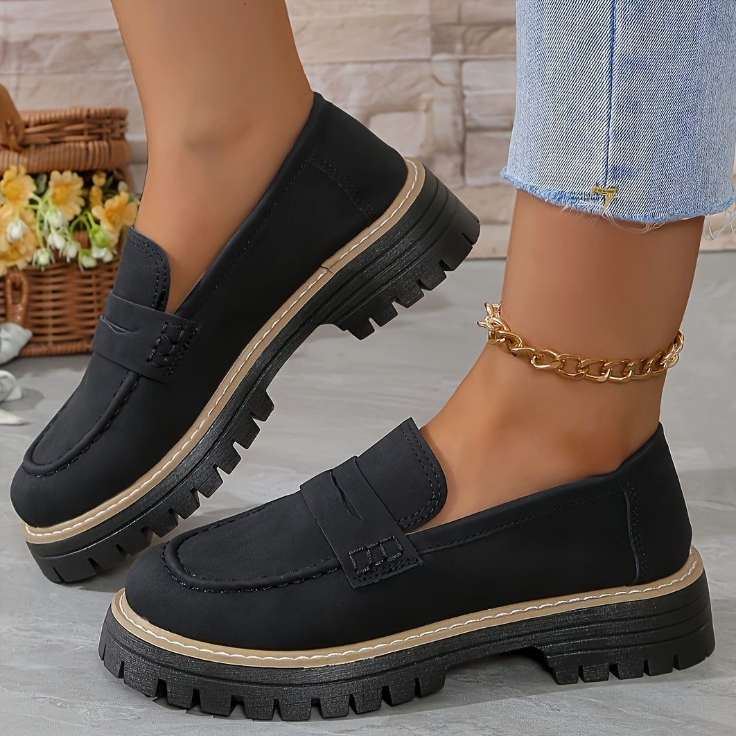 Plateau-Loafer im Preppy-Stil für Frauen - Bequeme Freizeitschuhe