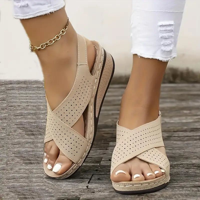 Leichte Knöchelriemen-Sandalen mit offener Zehe