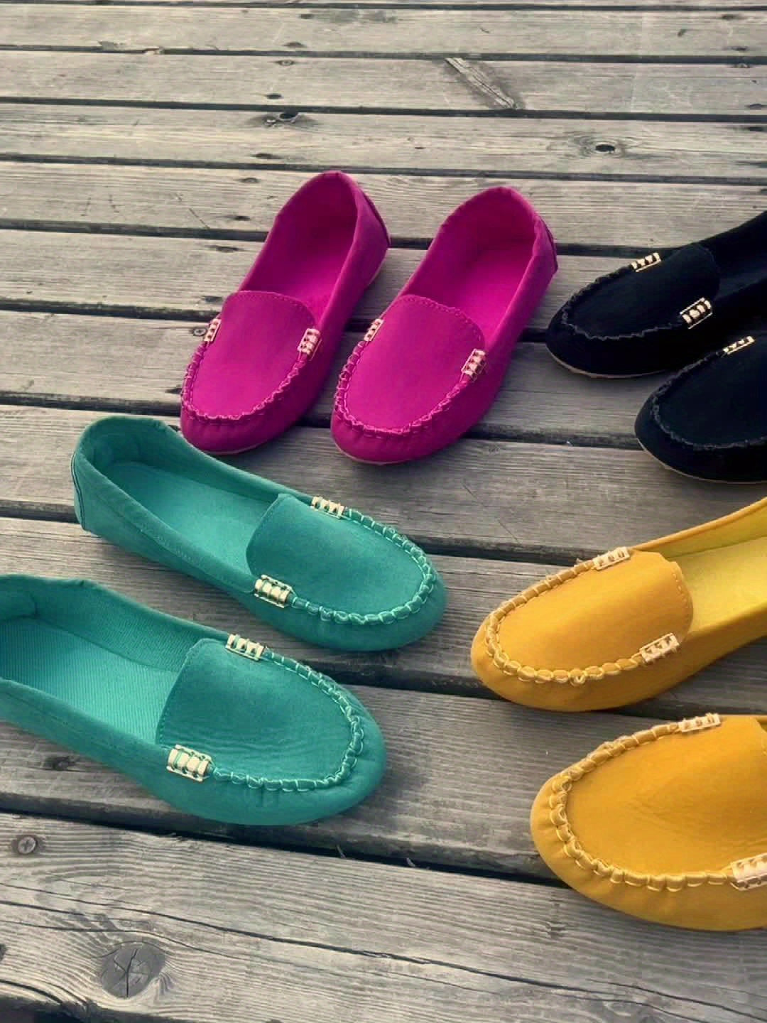 Loafer mit Metallelement – Bequeme Slip-On Schuhe, Leicht & Modisch
