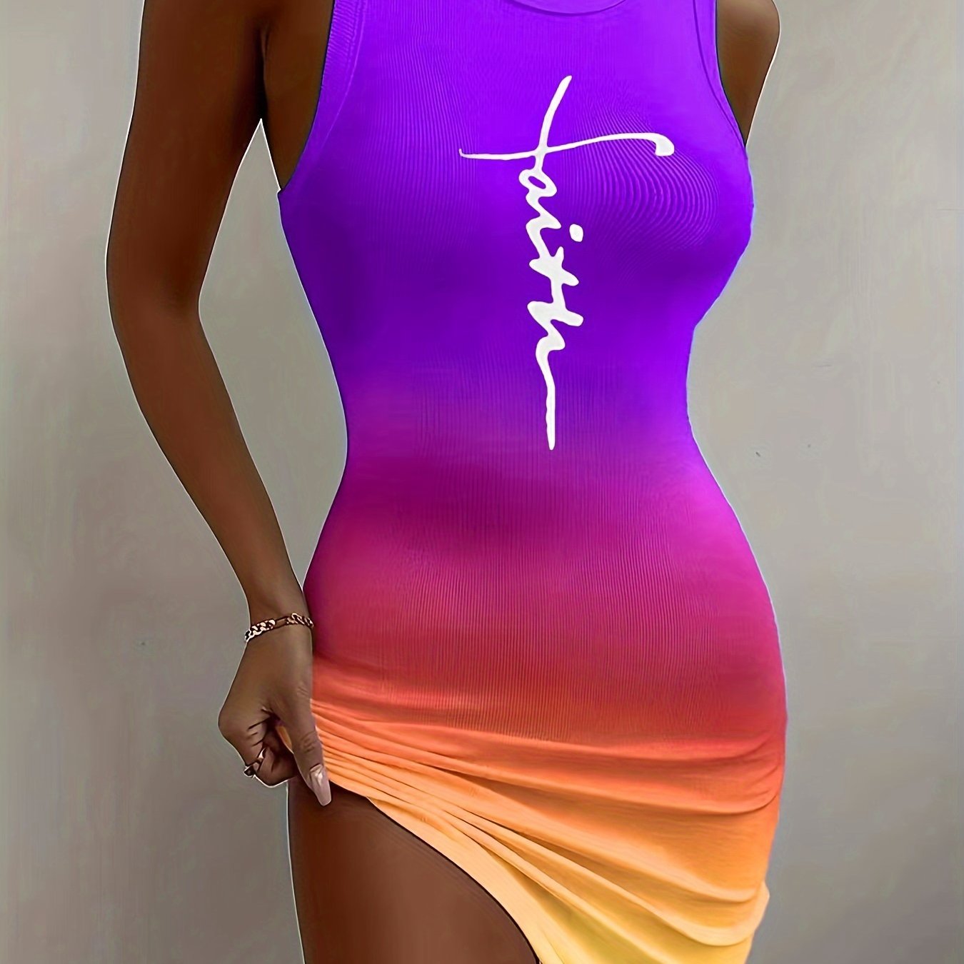 Elegantes Bodycon-Kleid mit Farbverlaufsdruck für Frauen