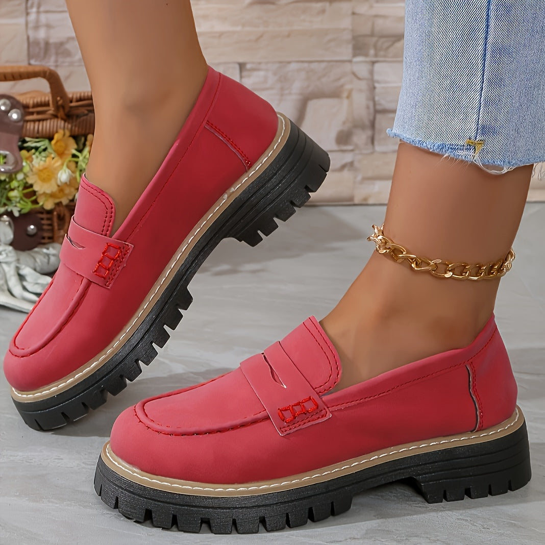 Plateau-Loafer im Preppy-Stil für Frauen - Bequeme Freizeitschuhe