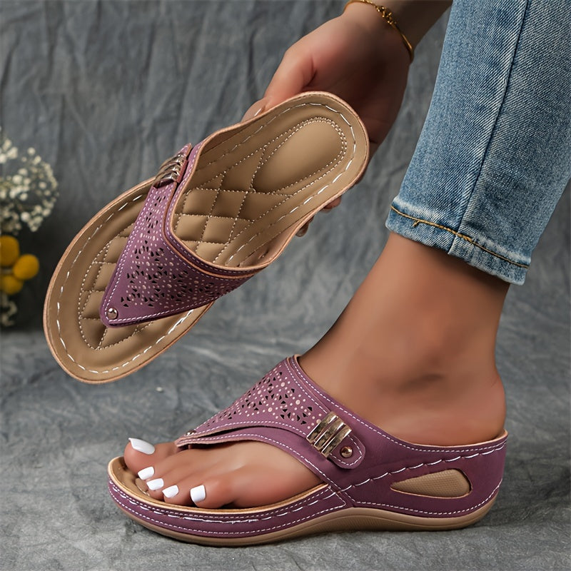 Keil-Flip-Flops Bequeme Sandalen mit Fußgewölbeunterstützung