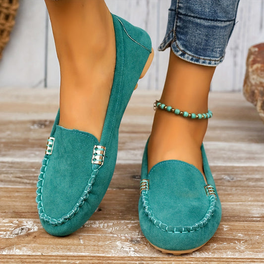 Loafer mit Metallelement – Bequeme Slip-On Schuhe, Leicht & Modisch