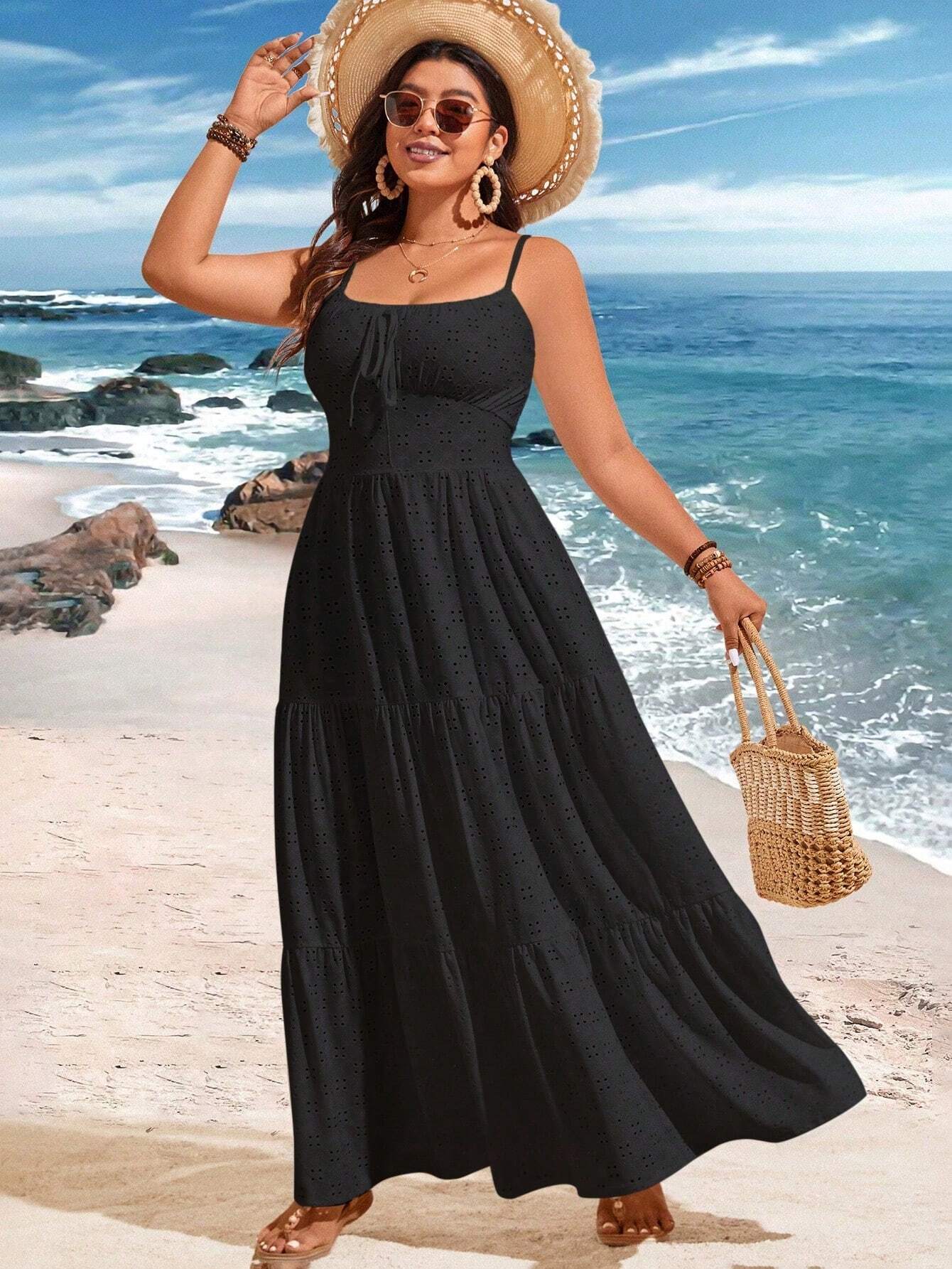 Festliches Jacquard-Spaghetti-Träger-Kleid