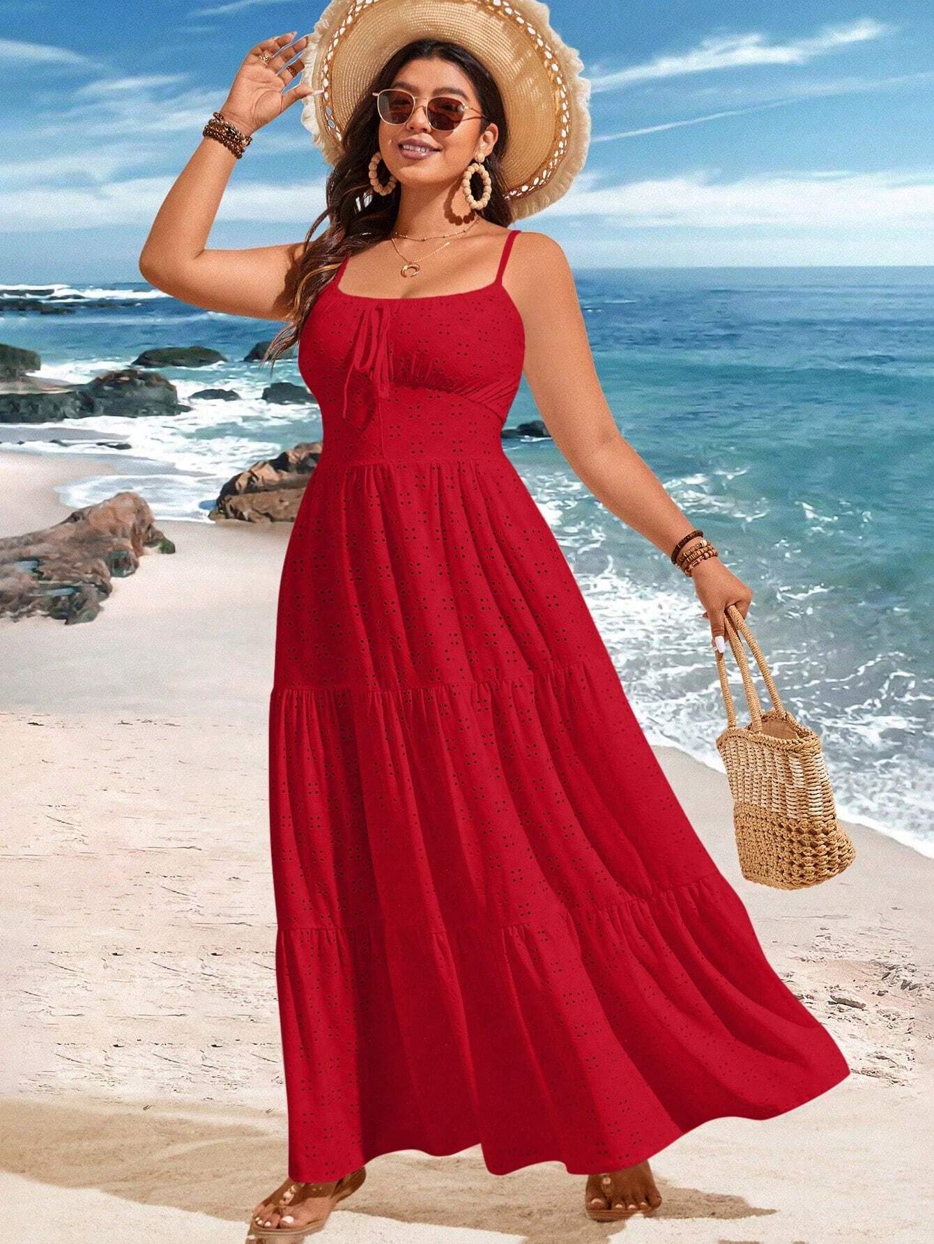 Festliches Jacquard-Spaghetti-Träger-Kleid