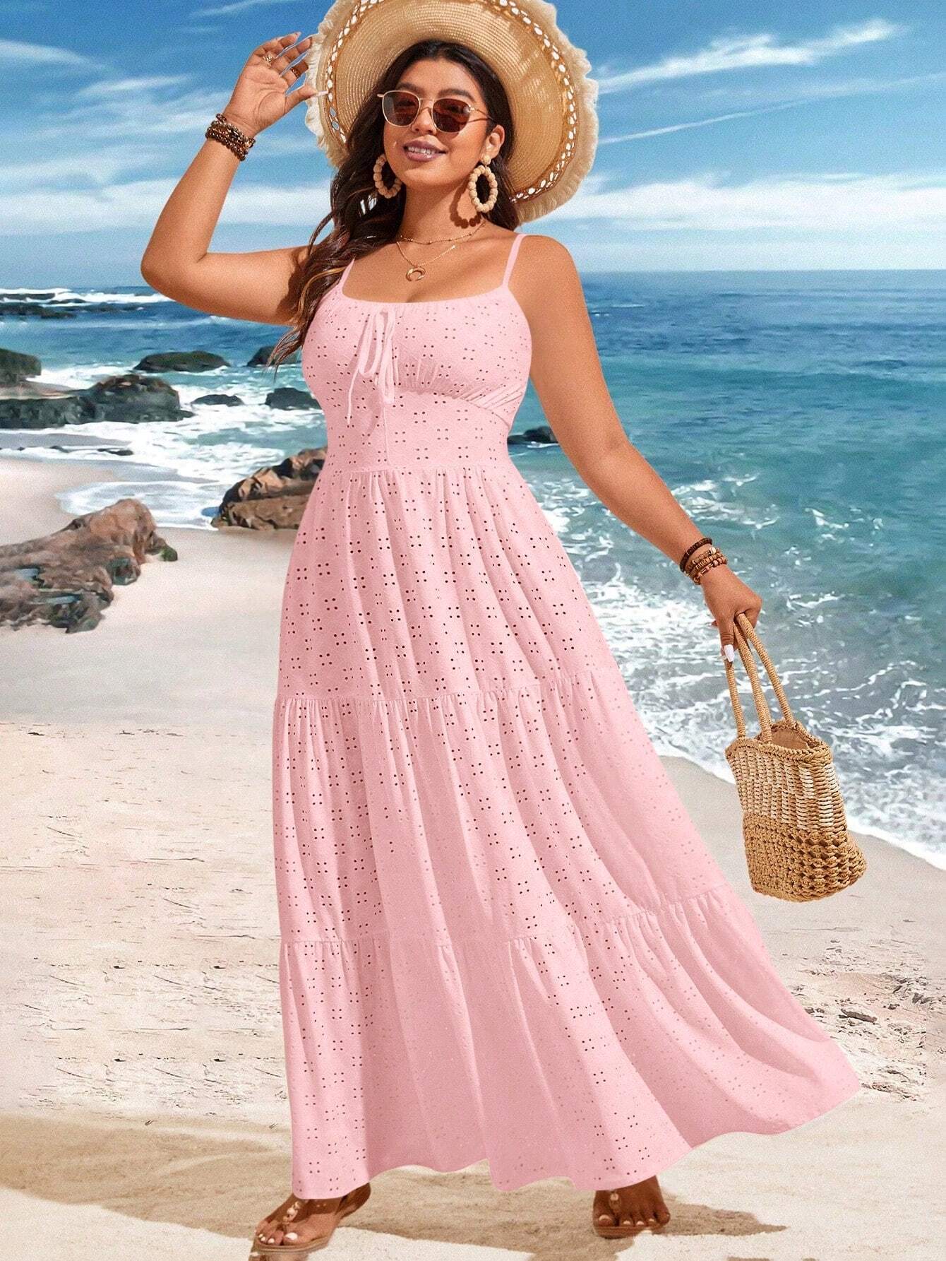 Festliches Jacquard-Spaghetti-Träger-Kleid