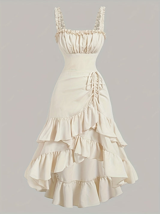 Elegantes asymmetrisches Polyesterkleid - perfekt für Frühling/Sommer