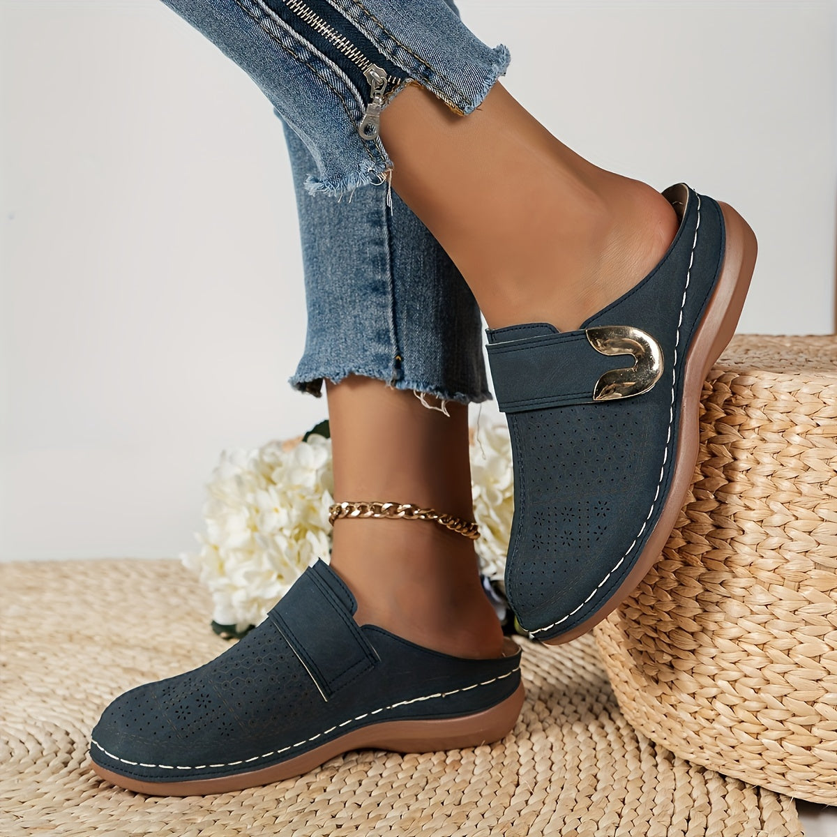 Keilsandalen Bequeme Slip-On Plateau Sandalen Sommer Schuhe