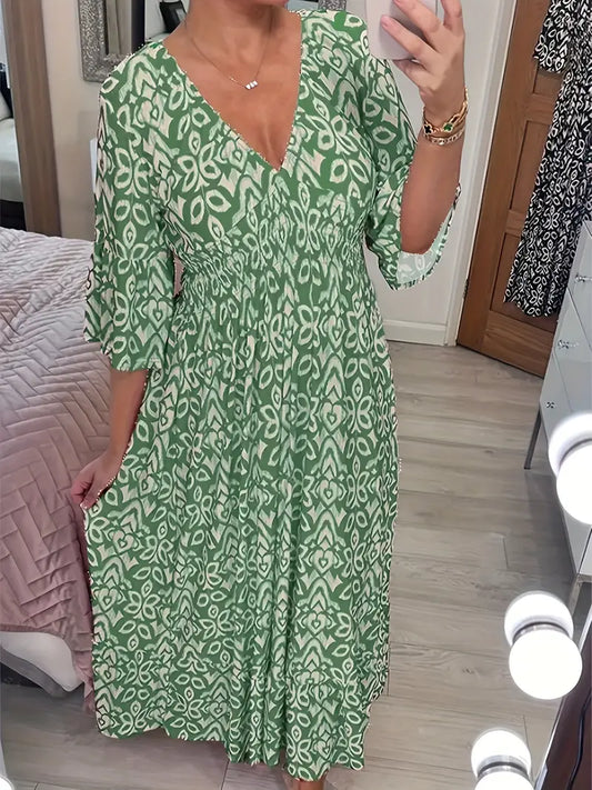Blumendruck Übergröße Boho Maxikleid