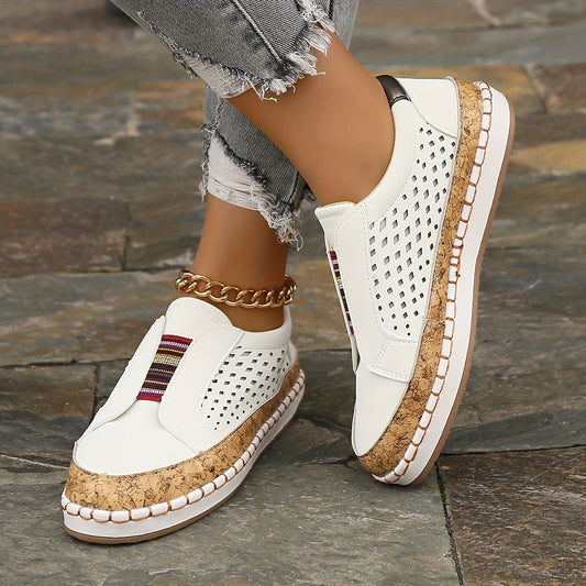 Farbenfrohe Slip-On Loafers Atmungsaktives Cut-Out-Design