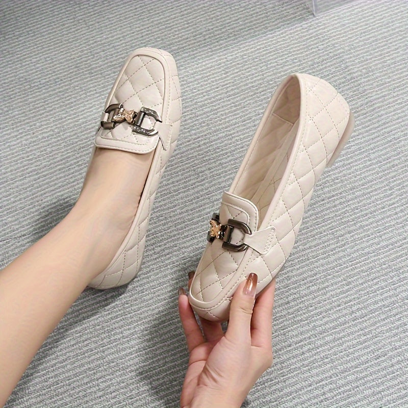 Penny Loafers Schwarz, Gestepptes Design Mit Pailletten, Leichte Flats