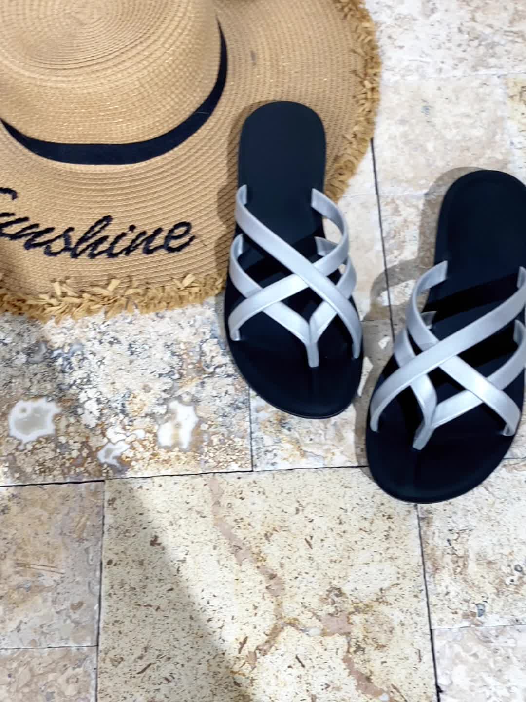 Mehrfarbige Damen-Sandalen-Pantoffeln