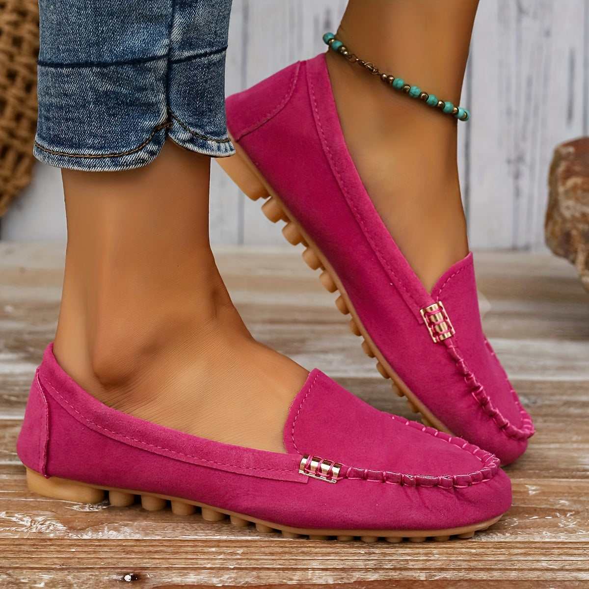 Loafer mit Metallelement – Bequeme Slip-On Schuhe, Leicht & Modisch