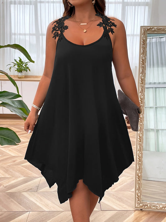Elegantes Ärmelloses Kleid – Leicht, Bequem & Luftig mit Asymmetrischem Saum