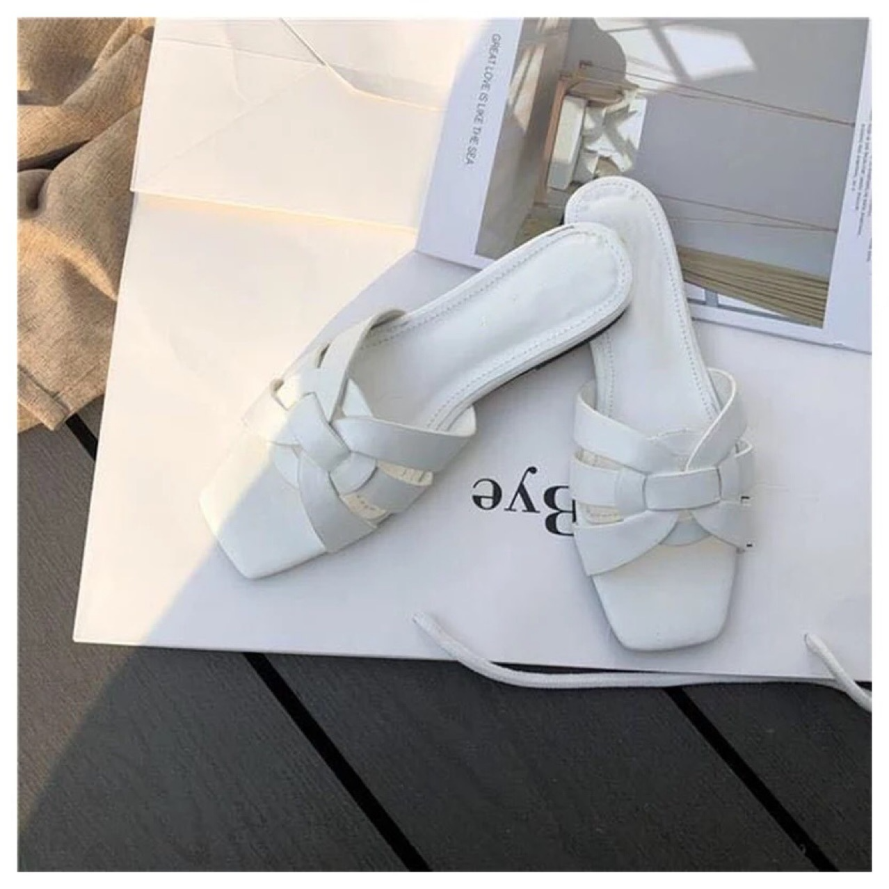 Modische Slip-On-Sandalen mit mittelhohem Absatz