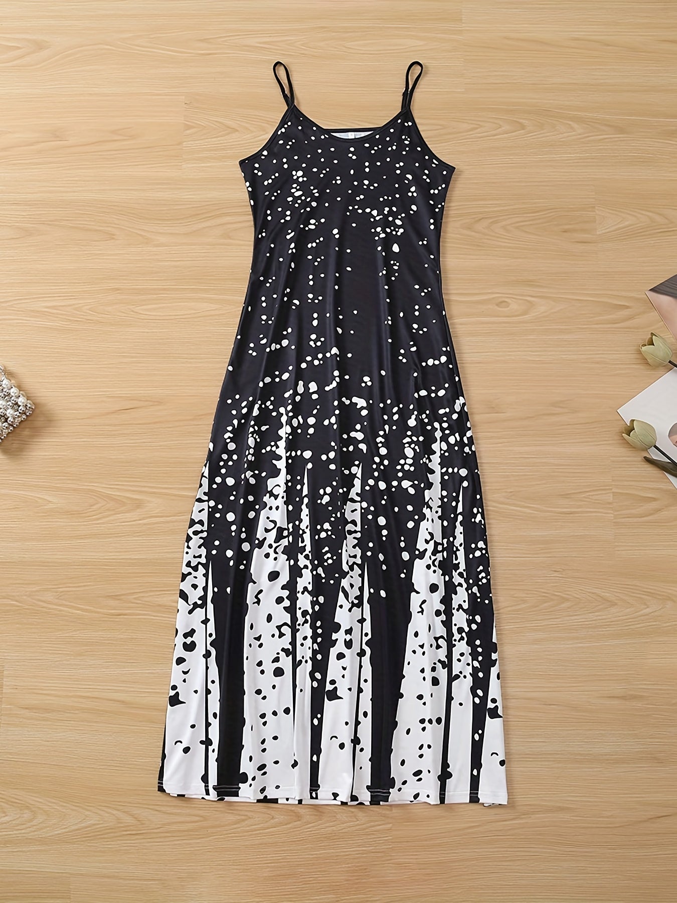 Farbblock Maxi Kleid – Ärmelloses V-Ausschnitt Sommerkleid