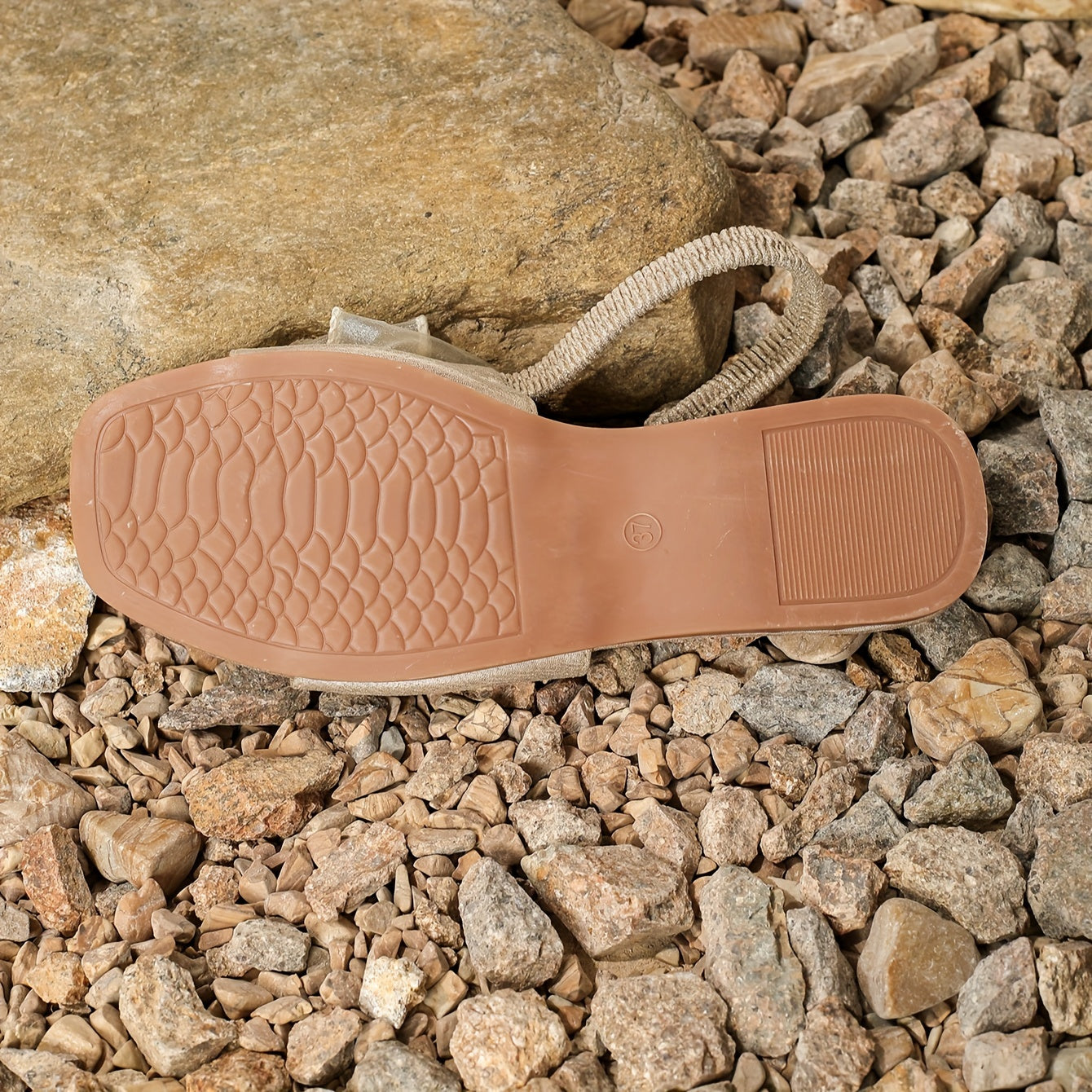 Elegante Faux-Perlen Sandalen mit Schleifen, Riemen & Elastischem