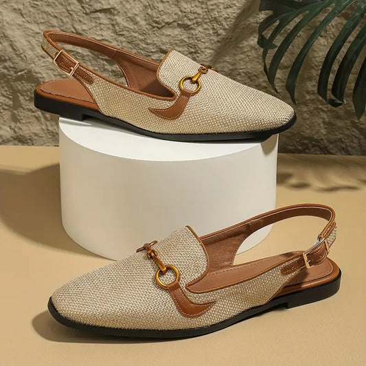 Elegante flache Sandalen mit quadratischer Zehenpartie