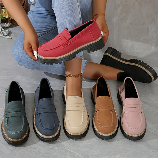 Plateau-Loafer im Preppy-Stil für Frauen - Bequeme Freizeitschuhe