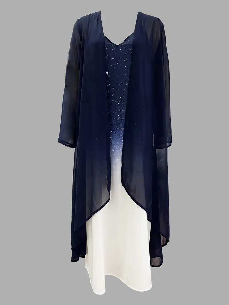 Elegantes schlankes zweiteiliges Kleid-Set