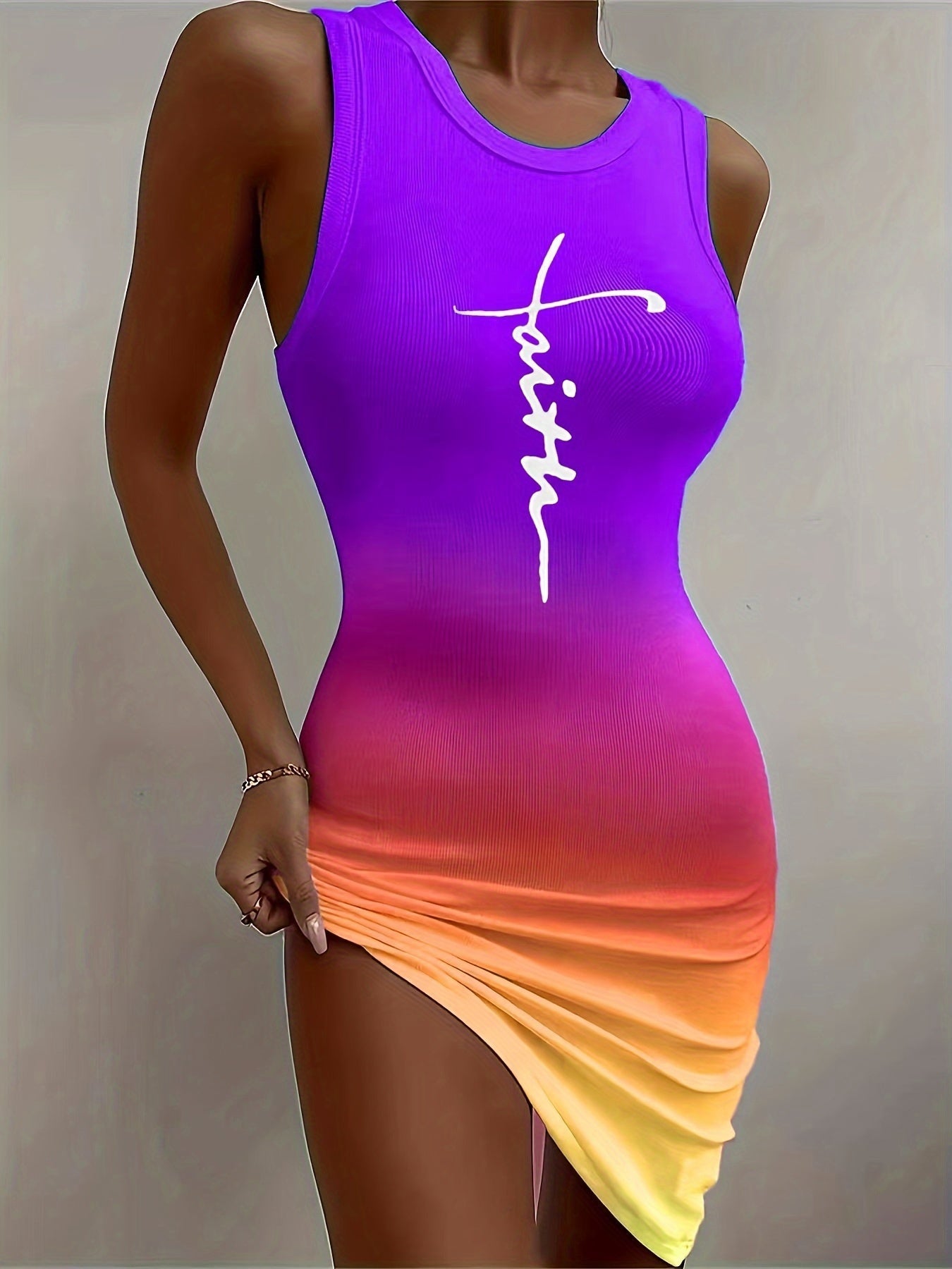 Elegantes Bodycon-Kleid mit Farbverlaufsdruck für Frauen