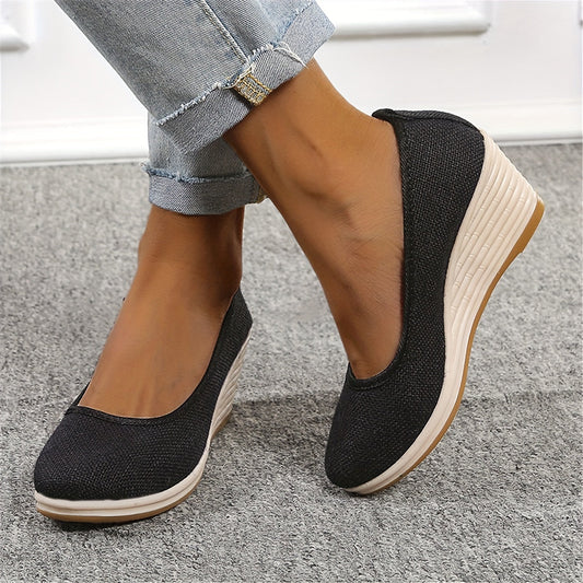 Lässige Wedge Sandalen – Atmungsaktive Slip-On Schuhe mit Weicher Sohle