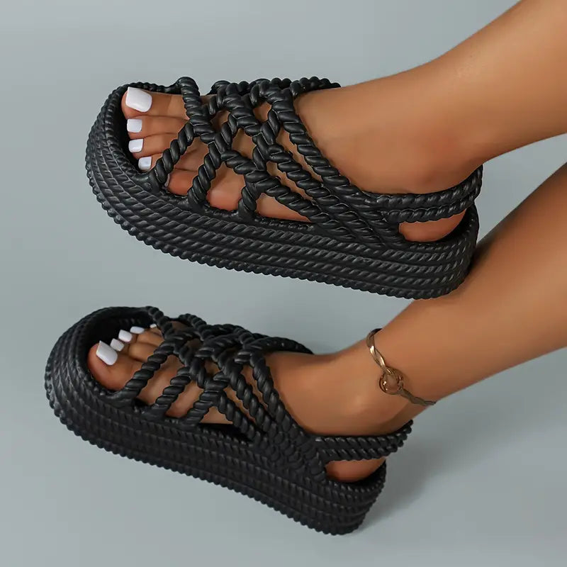 Farbe Plattform Casual Open Toe Sommerschuhe