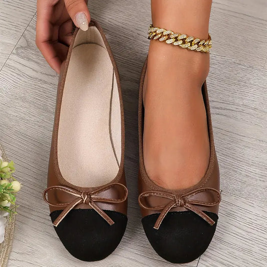 Frauen Bowknot Dekor flache Schuhe