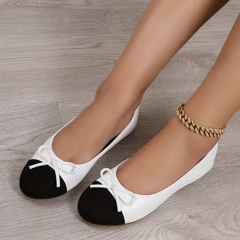 Frauen Bowknot Dekor flache Schuhe