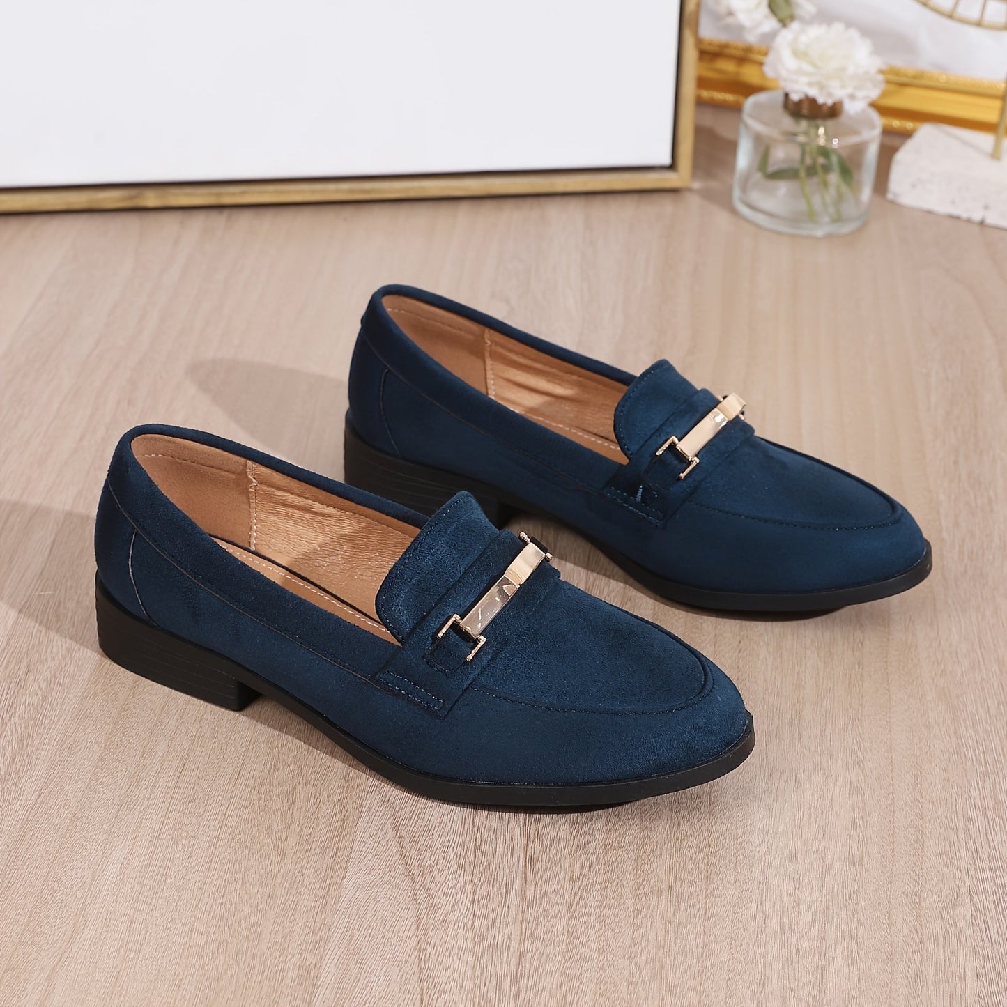 Damen Loafers mit Metallic-Akzenten – Bequeme Slip-On Schuhe