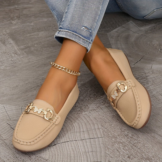 Metallschnalle – Bequeme Slip-On Schuhe, Rutschfest & Leicht
