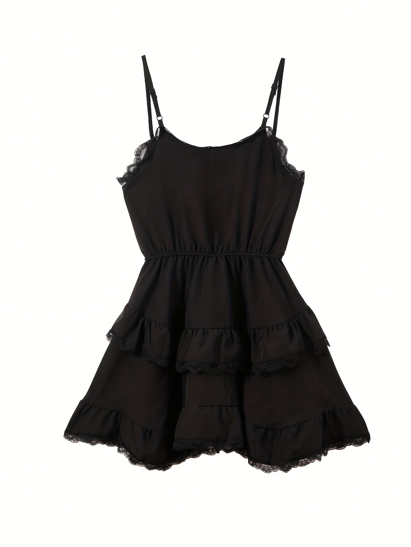 Kontrastierendes Spitzenkleid – Schickes Ärmelloses Camisole mit V-Ausschnitt