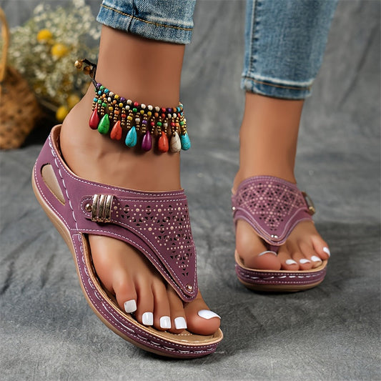 Keil-Flip-Flops Bequeme Sandalen mit Fußgewölbeunterstützung