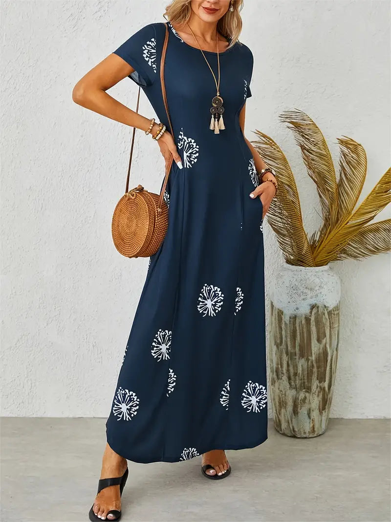 Lässig schickes Maxikleid mit Blumendruck